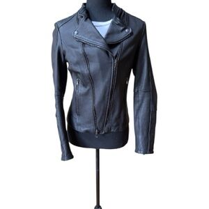 Massimo made In Italy Black Leather Jacket Vera Pelle Sz‎ 44/8 American